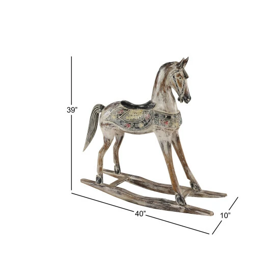 Cheapest ๐ Studio 350 White Albizia Wood Vintage Sculpture Horse 39 X 40 X 10 - 40 X 10 X 39 - 40 X 10 X 39 ๐ - Image 8