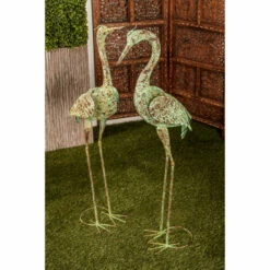 Wholesale 🔥 Studio 350 Green Iron Coastal 2-pc. Garden Crane Sculpture Set - S/2 14"W, 38"H 🤩