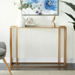 Cheapest ✔️ Studio 350 Gold Iron Contemporary Console Table - 44 X 13 X 31 👍