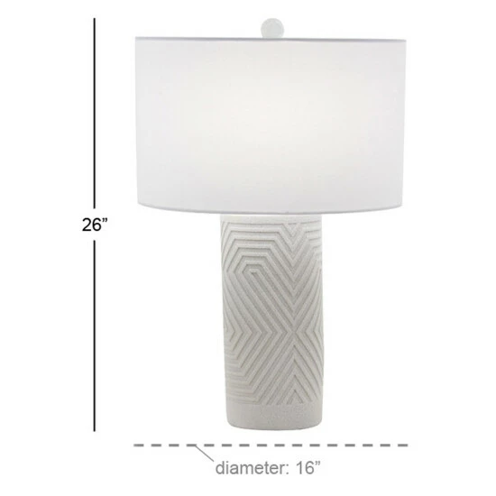 Discount 🔥 Studio 350 Modern 26 X 16 Inch White Polystone Table Lamp 🎁 - Image 6