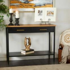 Best deal ๐ Studio 350 Brown Metal Contemporary Console Table - 41 X 14 X 32 โ๏ธ