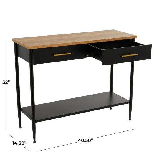 Best deal ๐ Studio 350 Brown Metal Contemporary Console Table - 41 X 14 X 32 โ๏ธ - Image 7