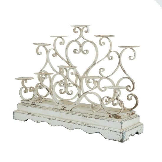 Cheapest ⭐ Studio 350 White Iron French Country Candelabra - 23 X 8 X 18 🎉 - Image 3
