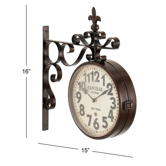 Deals ⌛ Studio 350 Black Iron Vintage Wall Clock No Theme 16 X 15 X 3 ✔️ - Image 5