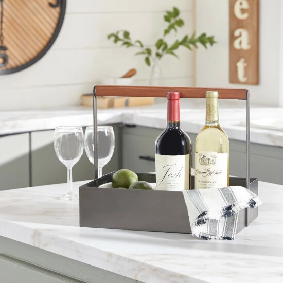 Deals ๐ฅฐ Studio 350 Brown Iron Farmhouse Storage Basket 12 X 14 X 9 - 14 X 9 X 12 ๐