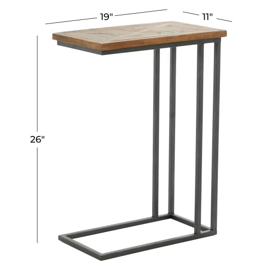 Outlet 👍 Studio 350 Brown Metal Rustic Accent Table - 19 X 11 X 26 👏 - Image 6