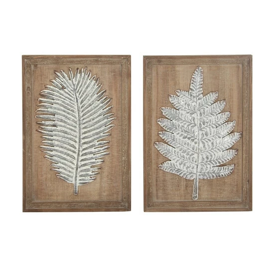 Best Sale ๐ Studio 350 Brown MDF Contemporary Wall Decor Floral And Botanical (Set Of 2) ๐คฉ - Image 2