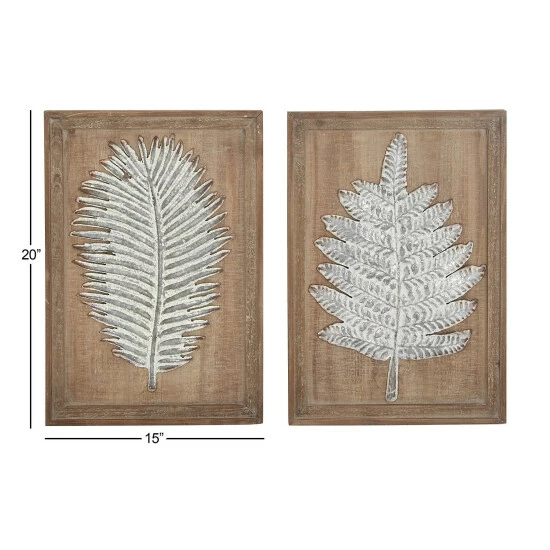 Best Sale ๐ Studio 350 Brown MDF Contemporary Wall Decor Floral And Botanical (Set Of 2) ๐คฉ - Image 5