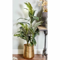 New 🛒 Studio 350 Aluminum Glam Planter (Set Of 3) - S/3 12", 16", 20"H Gold 🔥