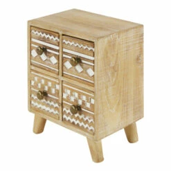Cheapest ๐ฅฐ Studio 350 Wood Jewelry Box With Four Drawers And Boho Patterns - 8 X 6 X 10 ๐