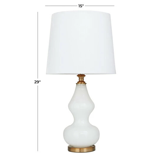 Deals 🤩 Studio 350 White Glass Modern Accent Lamp - 15 X 15 X 29 😀 - Image 5