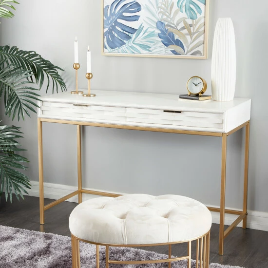 Buy 🎁 Studio 350 White Iron Contemporary Console Table 😍