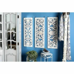 Budget โ๏ธ Studio 350 Grey MDF Traditional Wall Decor Ornamental (Set Of 3) ๐