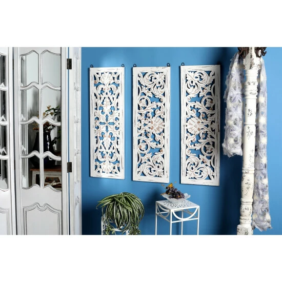 Budget ✔️ Studio 350 Grey MDF Traditional Wall Decor Ornamental (Set Of 3) 😍