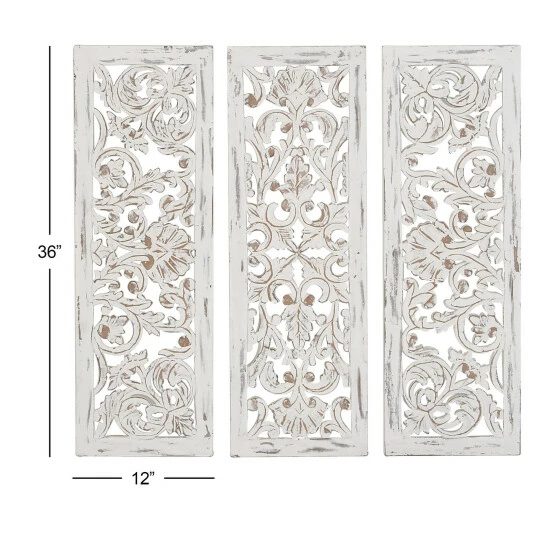 Budget ✔️ Studio 350 Grey MDF Traditional Wall Decor Ornamental (Set Of 3) 😍 - Image 5
