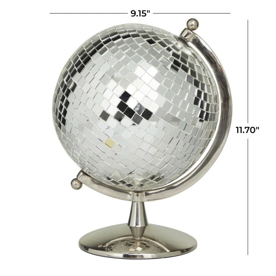 Deals 😉 Studio 350 Stainless Steel Glam Globe Silver 🔥 - Image 5
