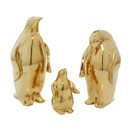 Buy π Studio 350 Gold Porcelain Glam Sculpture (Set Of 3) - S/3 11", 10", 6"H π - Image 2