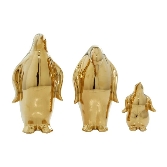 Buy π Studio 350 Gold Porcelain Glam Sculpture (Set Of 3) - S/3 11", 10", 6"H π - Image 4