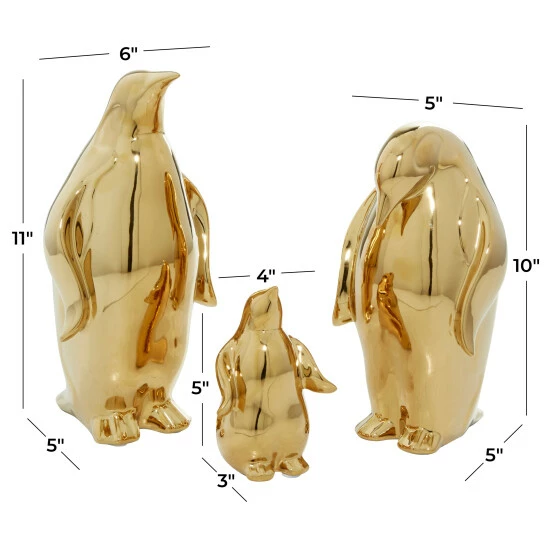 Buy π Studio 350 Gold Porcelain Glam Sculpture (Set Of 3) - S/3 11", 10", 6"H π - Image 7