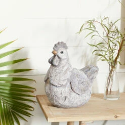 Cheap 🎉 Studio 350 Grey Polystone Country Garden Sculpture Hen 13 X 12 X 8 - 12 X 8 X 13 ⌛