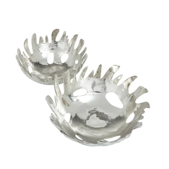 Outlet 🌟 Studio 350 Aluminum Contemporary Decorative Bowls 6 X 14 X 13 Silver 👏 - Image 3