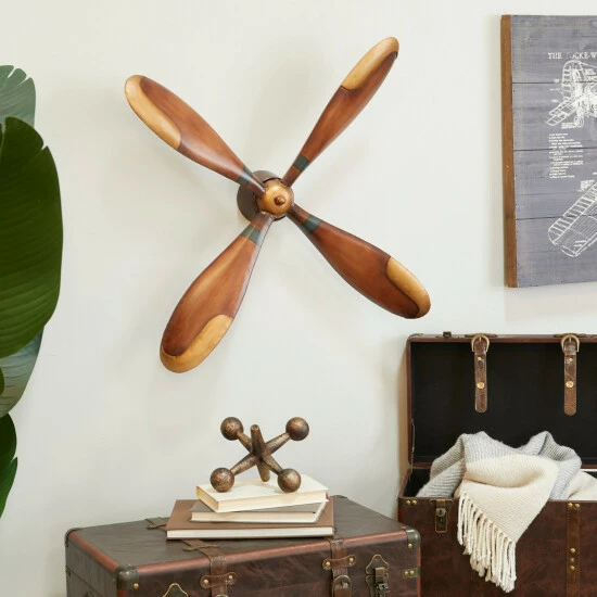 Best Sale ✨ Studio 350 Brown Metal Industrial Propeller Wall Decor 🧨