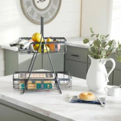 Wholesale 🎁 Studio 350 Grey Iron Farmhouse Storage Basket 23 X 18 X 11 - 18 X 11 X 23 🎁