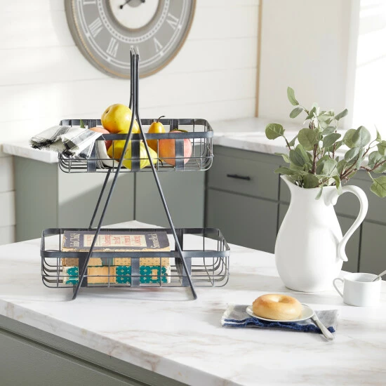 Wholesale ๐ Studio 350 Grey Iron Farmhouse Storage Basket 23 X 18 X 11 - 18 X 11 X 23 ๐