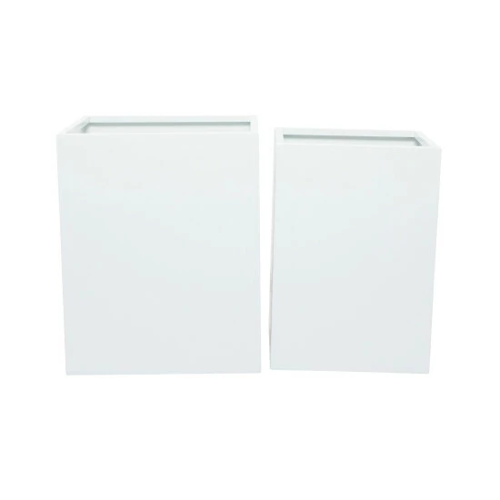 Promo ⌛ Studio 350 White Metal Modern Planter (Set Of 2) - S/2 17", 14"W ⌛ - Image 2