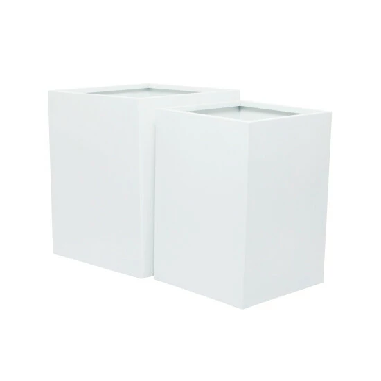 Promo ⌛ Studio 350 White Metal Modern Planter (Set Of 2) - S/2 17", 14"W ⌛ - Image 4