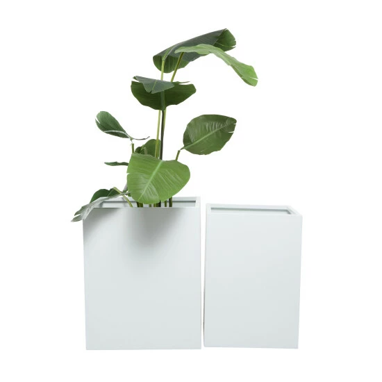 Promo ⌛ Studio 350 White Metal Modern Planter (Set Of 2) - S/2 17", 14"W ⌛ - Image 5