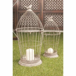 Promo 🎁 Studio 350 Grey Metal Country Lantern (Set Of 2) - 10 X 10 X 20 👍