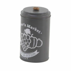 Flash Sale ✨ Studio 350 Vintage Decorative Black Metal Canisters With Wood Handles Set Of 3 6 X 6 X 9 Brown 😉