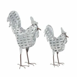 Best Pirce 🤩 Studio 350 The Gray Barn Jartop Rustic Iron Standing Rooster Sculptures (Set Of 2) 💯