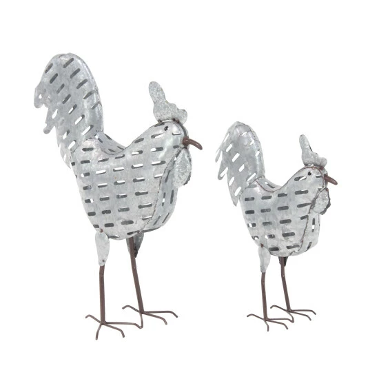 Best Pirce 🤩 Studio 350 The Gray Barn Jartop Rustic Iron Standing Rooster Sculptures (Set Of 2) 💯