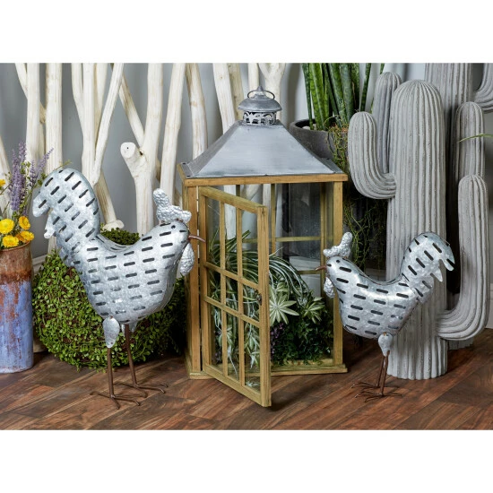 Best Pirce 🤩 Studio 350 The Gray Barn Jartop Rustic Iron Standing Rooster Sculptures (Set Of 2) 💯 - Image 7