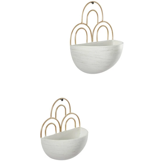 Best Sale 🥰 Studio 350 White Metal Glam Abstract Wall Decor (Set Of 2) 🥰 - Image 2