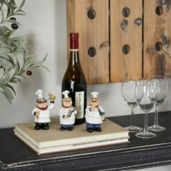 Budget 😍 Studio 350 White Polystone Traditional Chef Sculpture ( Set Of 3) - S/3 5", 4", 6"H 🧨
