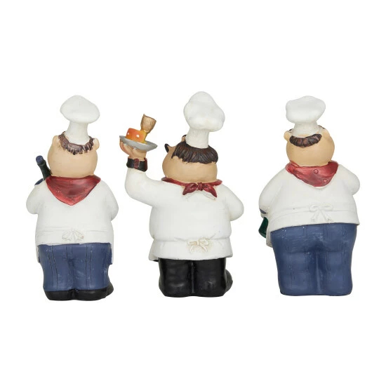 Budget ๐ Studio 350 White Polystone Traditional Chef Sculpture ( Set Of 3) - S/3 5", 4", 6"H ๐งจ - Image 7
