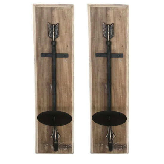 Buy 😀 Studio 350 Brown Wood Industrial Wall Sconce (Set Of 2) - 6 X 7 X 24 ❤️ - Image 3