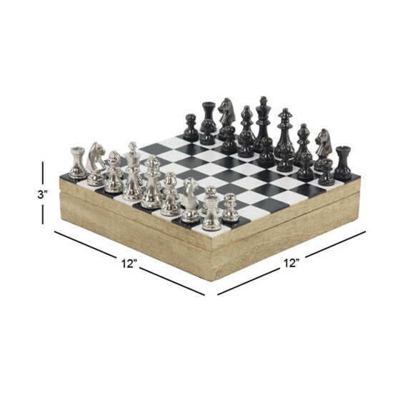 Best deal 🎁 Studio 350 Black Wood Traditional Game Set 3 X 12 X 12 ✨ - Image 4