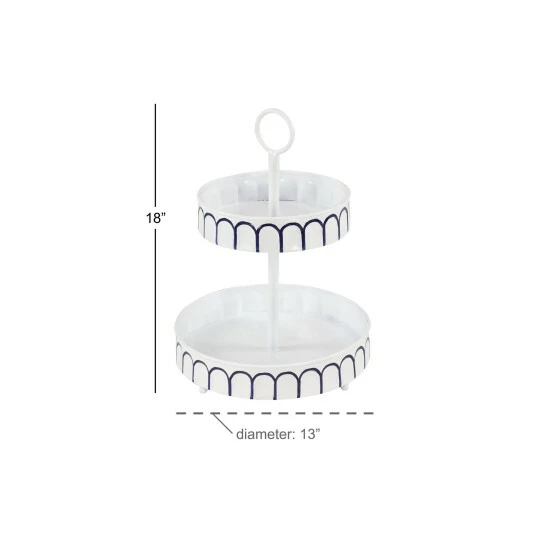 Flash Sale 🎉 Studio 350 White Metal Farmhouse Tiered Server 18 X 13 X 13 - 13 X 13 X 18Round ⌛ - Image 7