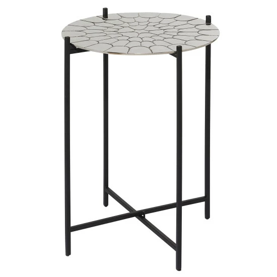 Deals ๐ Studio 350 Silver Aluminum Contemporary Accent Table 24 X 18 X 18 - 18 X 18 X 24Round ๐ - Image 2