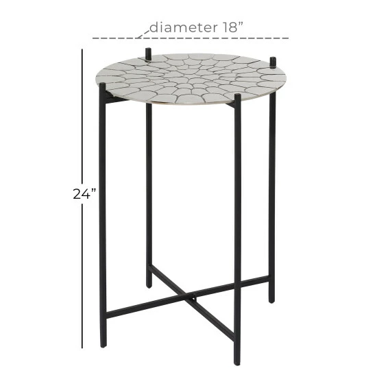 Deals ๐ Studio 350 Silver Aluminum Contemporary Accent Table 24 X 18 X 18 - 18 X 18 X 24Round ๐ - Image 5