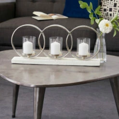 Deals ✨ Studio 350 White Terrazzo Contemporary Candle Holder 9 X 22 X 4 - 22 X 4 X 9Round 😉