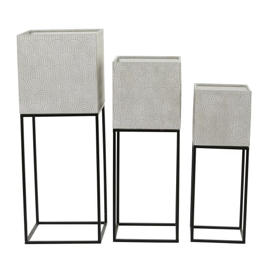 Deals โ Studio 350 Light Grey Metal Modern Planter (Set Of 3) - S/3 30", 26", 22"H ๐คฉ - Image 8
