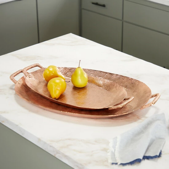 Budget 👍 Studio 350 Bronze Aluminum Rustic Tray (Set Of 2) - S/2 27", 22"W 🎁