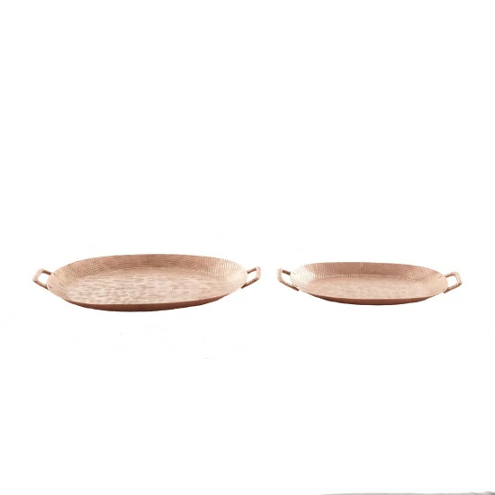 Budget 👍 Studio 350 Bronze Aluminum Rustic Tray (Set Of 2) - S/2 27", 22"W 🎁 - Image 3
