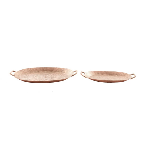 Budget 👍 Studio 350 Bronze Aluminum Rustic Tray (Set Of 2) - S/2 27", 22"W 🎁 - Image 7
