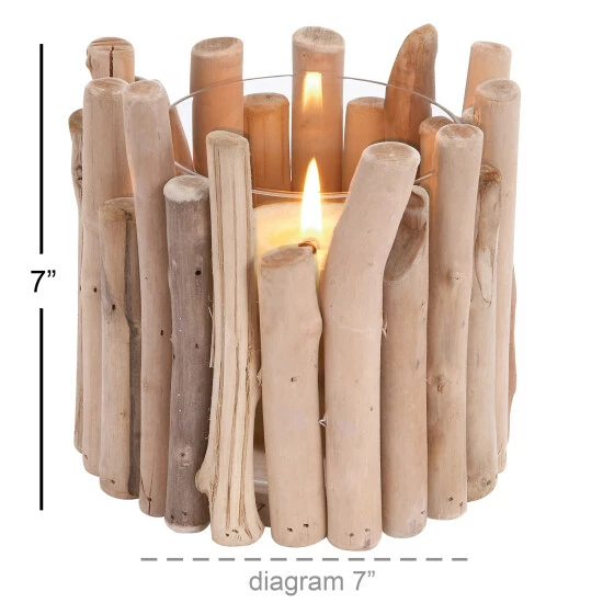 Brand new ๐งจ Studio 350 Brown Oak Coastal Lantern 7 X 7 X 7 - 7 X 7 X 7 ๐ - Image 5